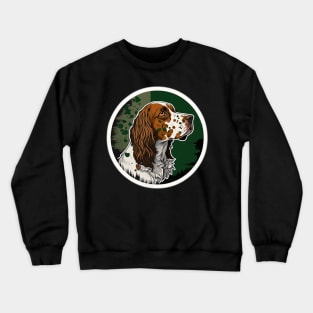 Irish Red and White Setter Camouflage Motif Crewneck Sweatshirt